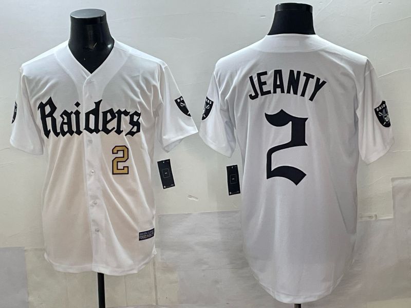 Men 2025 Oakland Raiders #2 Jeanty white 6th generation Joint Name Nike Limited NFL Jersey style 03->oakland raiders->NFL Jersey